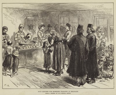 Soupe populaire pour paysans sans-abri à Belgrade - Sir John Charles Robinson