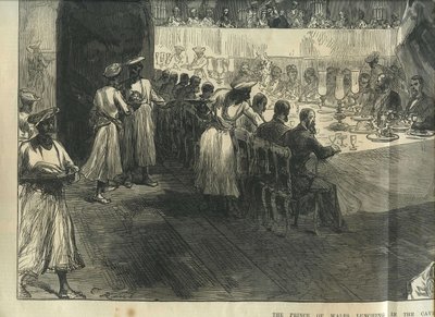 Le Prince de Galles déjeune dans les grottes d