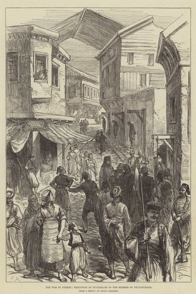 La Guerre en Turquie, Exécution de Bulgares dans les Rues de Philippopolis - Sir John Charles Robinson