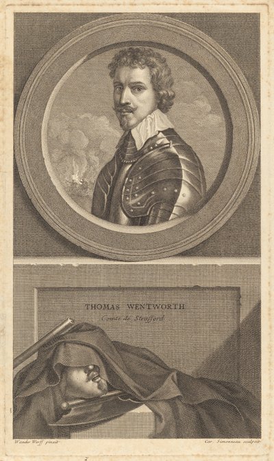 Thomas Wentworth, Comte de Strafford - Charles Simonneau after Adriaen van der Werff after Sir Anthony van Dyck