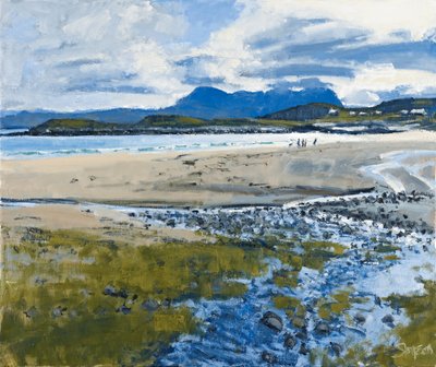 Quatre figures et un chien, 2011 (huile sur toile) - Charles Simpson