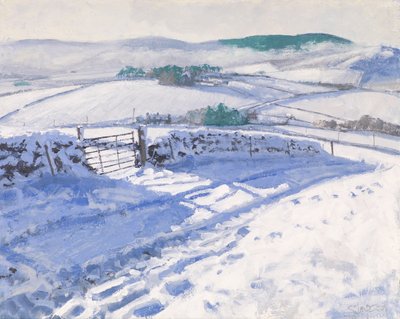 Neige : Brume sur les collines, 2016 (huile sur toile) - Charles Simpson