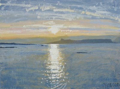 Coucher de soleil sur la mer, 2013 (huile sur toile) - Charles Simpson
