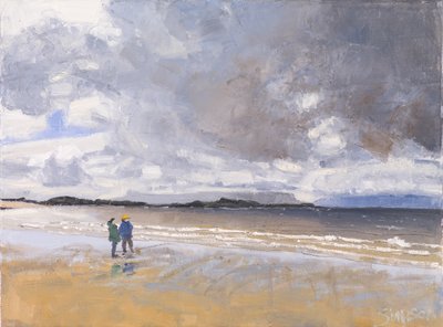 Deux figures, 2017 (huile sur toile) - Charles Simpson
