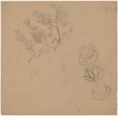 Étude pour une bordure avec un croquis d