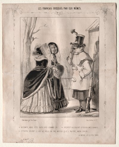 Les Français croqués par eux-mêmes: Vicomte, vous êtes bien laid comme ça!..., 1840 - Charles Vernier
