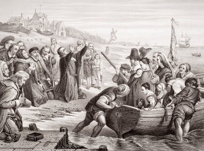 Départ des Pères pèlerins de Delft Haven en juillet 1620, d
