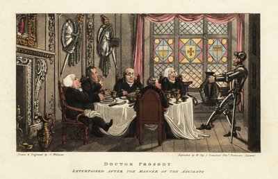 Touristes anglais dînant dans une salle baroniale médiévale en Écosse - Charles Williams