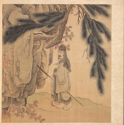 Érudit avec bâton et pinceau - Chen Hongshou
