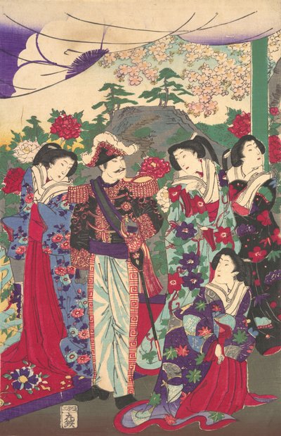 Empereur parmi les dames de la cour - Chikanobu Yoshu