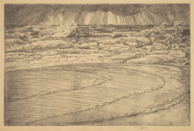 Forte houle, marée haute, Easthampton - Childe Hassam