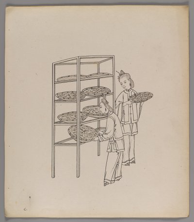 Album de feuilles séparées : Culture et production de la soie - Chinese School