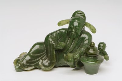 Figure de savant chinois allongé - Chinese School