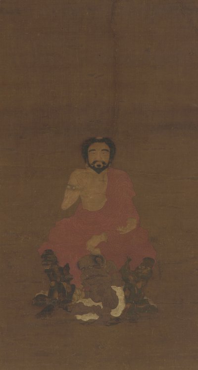 Sakyamuni assis sur trois créatures démoniaques, dynastie Yuan-début Ming, XIVe-XVe siècle - Chinese School