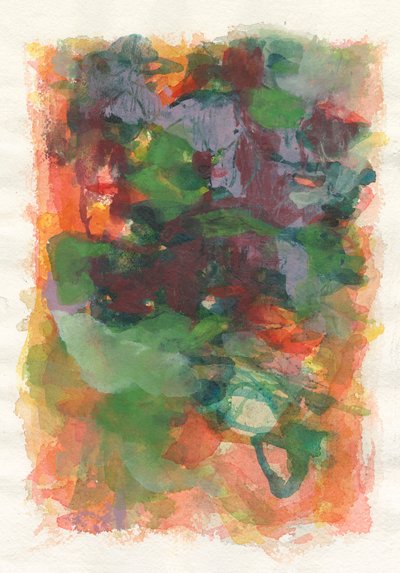 Composition abstraite, série Play, 2021 (aquarelle, gouache et fusain sur papier aquarelle) - Ching Fun Tso