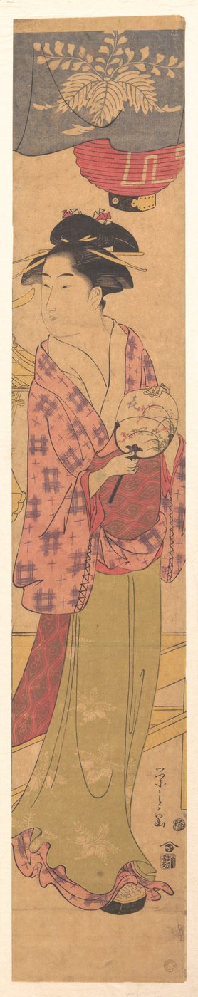 Mädchen mit einem Fächer - Chobunsai Eishi