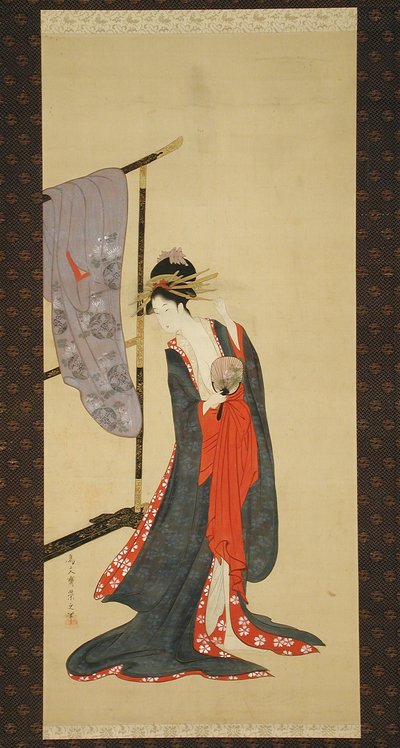 Oiran im Sommerkimono - Chobunsai Eishi