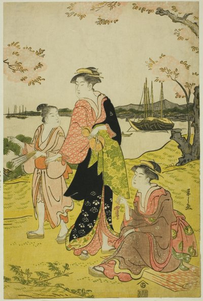 Contemplation des cerisiers en fleurs à Goten Hill - Chobunsai Eishi
