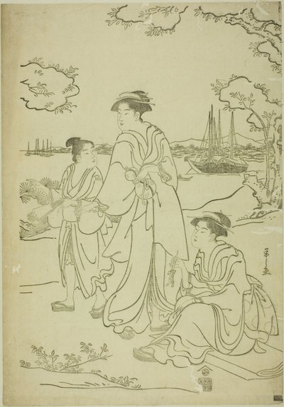 Contemplation des cerisiers en fleurs à Goten Hill - Chobunsai Eishi