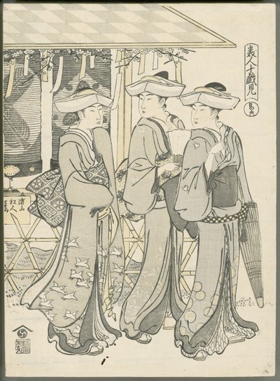 Femmes allant au théâtre - Chobunsai Eishi