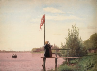 Vue de Dosseringen près du lac Sortedam en direction de la banlieue de Nørrebro à l