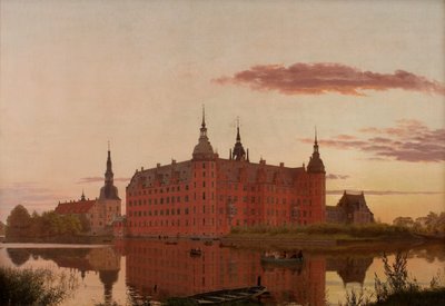 Palais de Frederiksborg vu de Jægerbakken. Soir. - Christen Schjellerup Købke