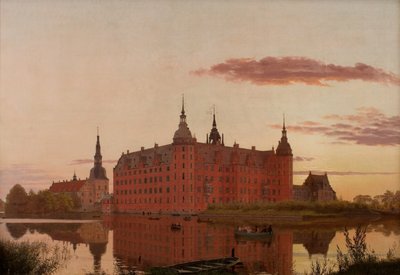 Frederiksborg Slot ved Aftenbelysning Frederiksborg Castle dans la lumière du soir, 1835 - Christen Schiellerup Købke