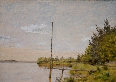 Étude pour une vue du lac Sortedam depuis Dosseringen en direction de Nerrebro, vers 1838 (huile sur papier) - Christen Schjellerup Kobke