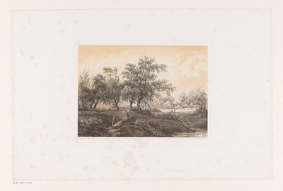 Paysage avec arbres et moulin à eau - Christiaan Immerzeel