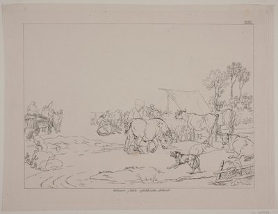 Danish : Un marché aux bestiaux - Christian David Gebauer