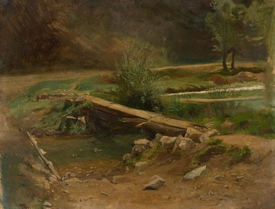 Pont sur un ruisseau - Christian Friedrich Gille