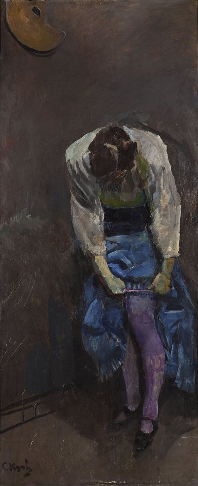 Fille qui attache sa jarretière - Christian Krohg