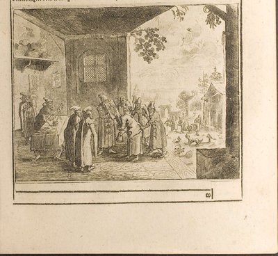 Illustration de la cérémonie du serment de la cour tirée des Voyages au Grand-Duc de Moscovie et au Roi de Perse - Christian Lorenzen Rothgiesser