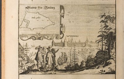 Illustration de Nöteborg du livre Voyages au Grand-Duc de Moscovie et au Roi de Perse par Adam Ol - Christian Lorenzen Rothgiesser