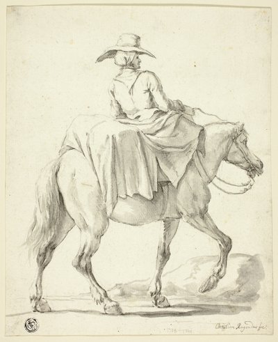 Femme de marché à cheval - Christian Rugendas