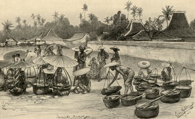 Scène de marché, Java, 1898 - Christian Wilhelm Allers