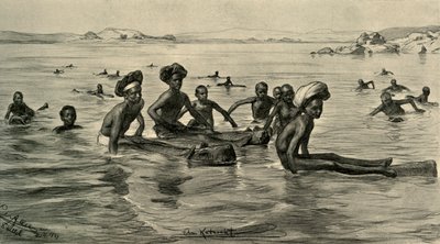 Hommes dans le Nil au Premier Cataracte, Égypte, 1898 - Christian Wilhelm Allers