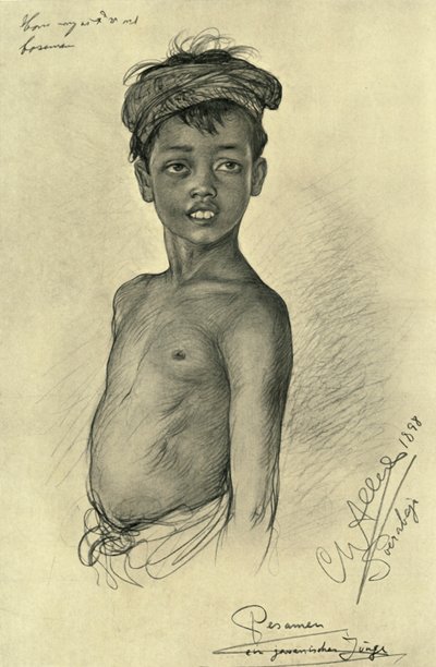 Pesamen - un garçon javanais de Surabaya, Java, 1898 - Christian Wilhelm Allers