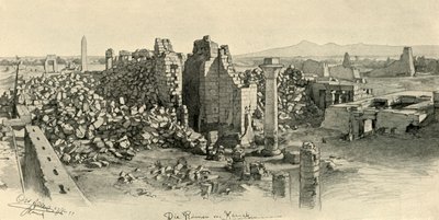 Temples en ruines à Karnak, Égypte, 1898 - Christian Wilhelm Allers