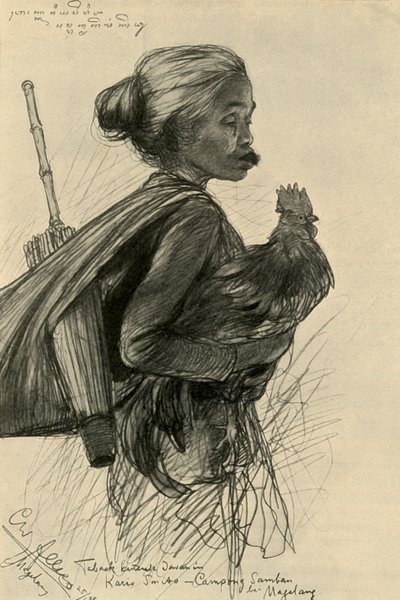 Femme mâchant du tabac, Magelang, Java, 1898 - Christian Wilhelm Allers