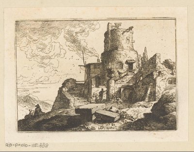 Paysage avec tour de guet - Christian Wilhelm Ernst Dietrich