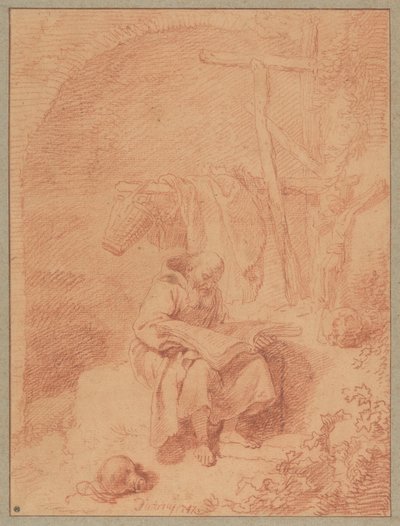 Der heilige Franziskus beim Lesen - Christian Wilhelm Ernst Dietrich