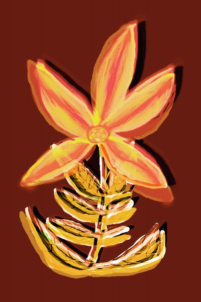 Fleur abstraite aux couleurs vives - Christina Sillen