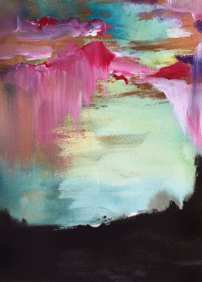 Cascade de couleurs abstraite - Christine Lindstrom