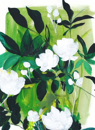 Fleurs blanches luxuriantes - Christine Lindstrom