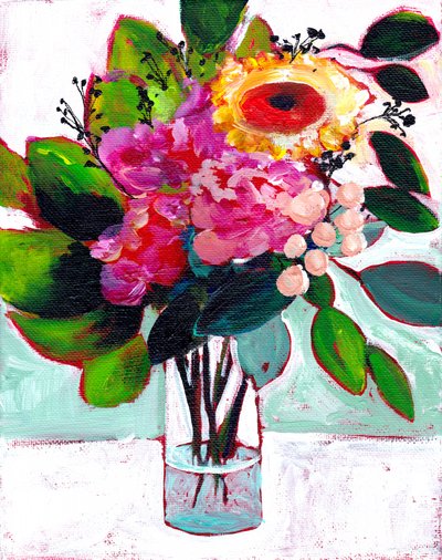 Bouquet floral éclatant - Christine Lindstrom