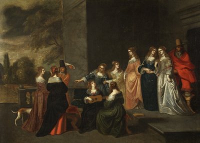 Groupe sur une terrasse, vers 1640 - Christoffel Jacobsz van der Lamen