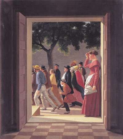 Vue à travers une porte sur les chiffres en cours d