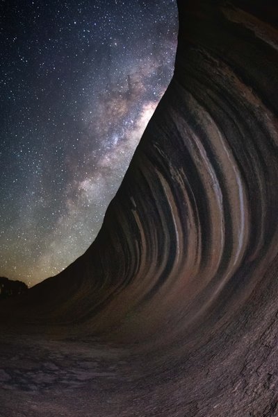 La Voie lactée au-dessus de Wave Rock - Christoph Schaarschmidt