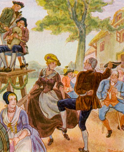 Tanz Unter Der Dorflinde / Danse sous le tilleul du village - Christophe (1856 1945)